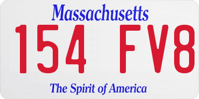 MA license plate 154FV8