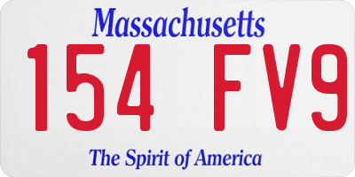 MA license plate 154FV9