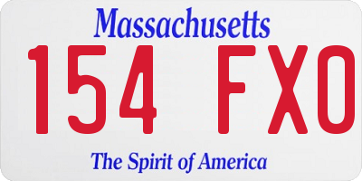MA license plate 154FX0