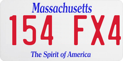 MA license plate 154FX4
