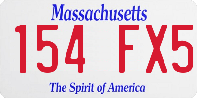 MA license plate 154FX5