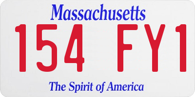 MA license plate 154FY1
