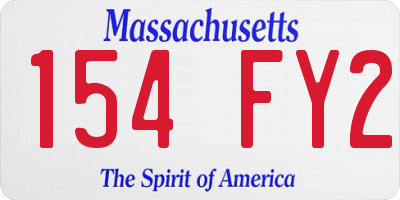 MA license plate 154FY2