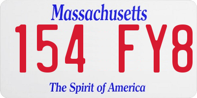 MA license plate 154FY8