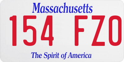MA license plate 154FZ0