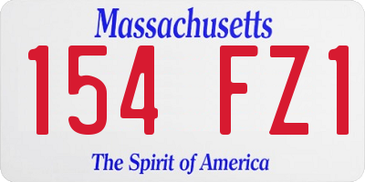 MA license plate 154FZ1