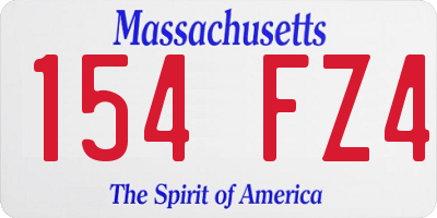 MA license plate 154FZ4