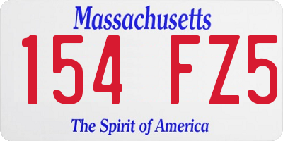 MA license plate 154FZ5