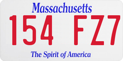 MA license plate 154FZ7