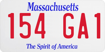 MA license plate 154GA1