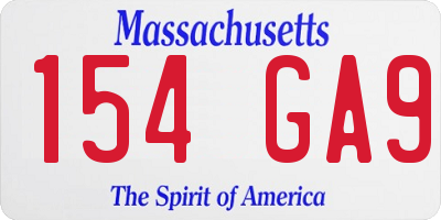 MA license plate 154GA9