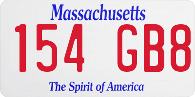 MA license plate 154GB8