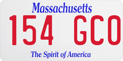 MA license plate 154GC0