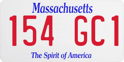 MA license plate 154GC1