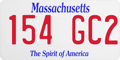 MA license plate 154GC2