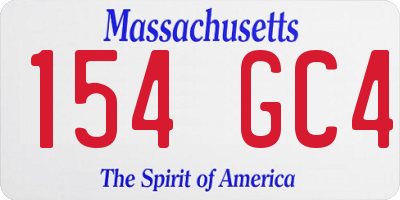 MA license plate 154GC4