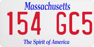 MA license plate 154GC5