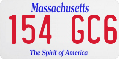 MA license plate 154GC6