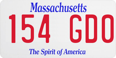MA license plate 154GD0