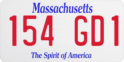 MA license plate 154GD1