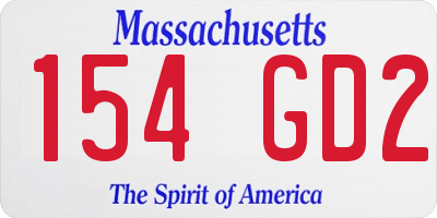 MA license plate 154GD2