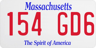 MA license plate 154GD6