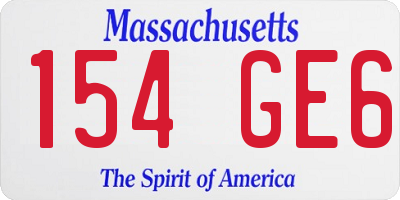 MA license plate 154GE6