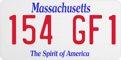 MA license plate 154GF1