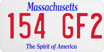 MA license plate 154GF2