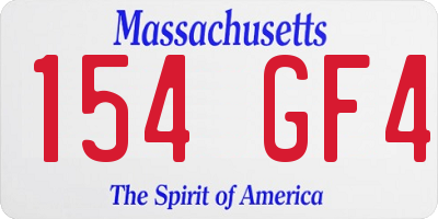 MA license plate 154GF4