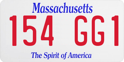 MA license plate 154GG1
