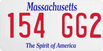 MA license plate 154GG2