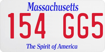 MA license plate 154GG5