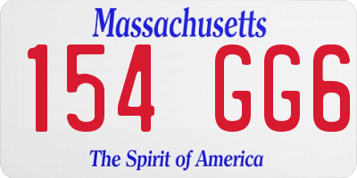 MA license plate 154GG6