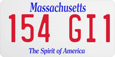 MA license plate 154GI1