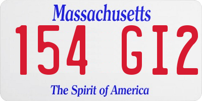 MA license plate 154GI2