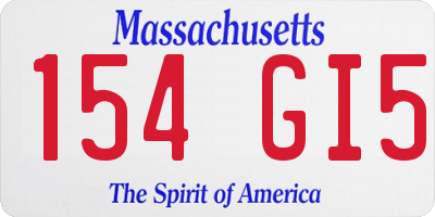 MA license plate 154GI5