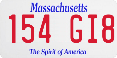 MA license plate 154GI8