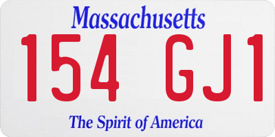 MA license plate 154GJ1