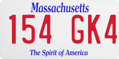 MA license plate 154GK4