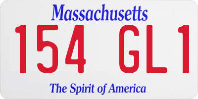 MA license plate 154GL1