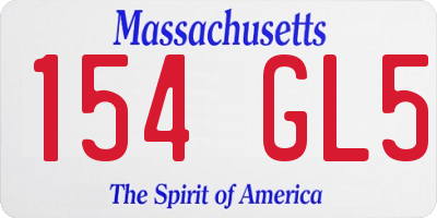 MA license plate 154GL5