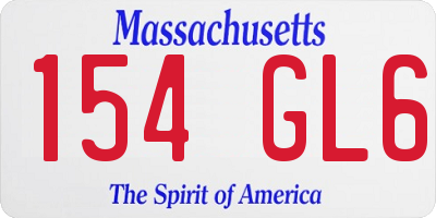 MA license plate 154GL6