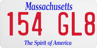 MA license plate 154GL8