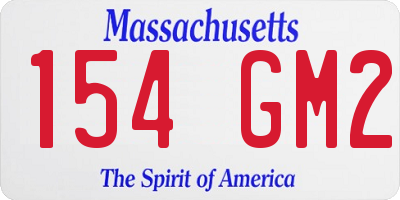 MA license plate 154GM2