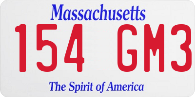 MA license plate 154GM3