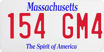 MA license plate 154GM4