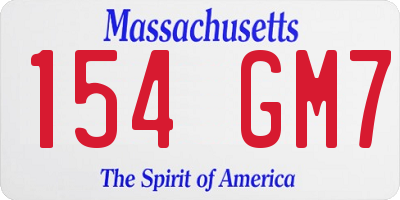 MA license plate 154GM7