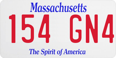 MA license plate 154GN4