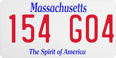 MA license plate 154GO4